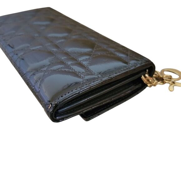 DIOR/ChristianDior Lady Dior  Wallet On Chain Patent Leather Black - Picture 11 of 16
